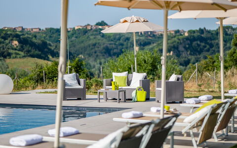 Villa Iole 14: Outdoor Furniture, Furniture, Swimming Pool, Umbrella, Sunlounger, Resort, Chair, Shade, Leisure, Outdoor Table