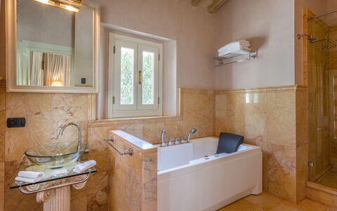 Villa Ginevra 12: Plumbing Fixture, Bathtub, Bathroom, Flooring, Wall, Interior Design, Floor, Tap, Sink, Plumbing