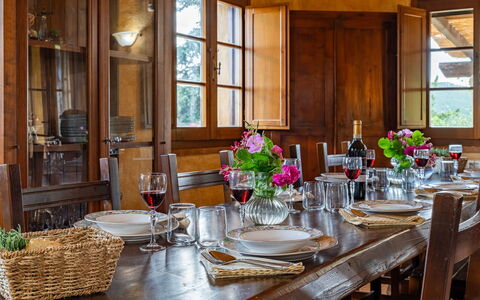 Colle Calzolaro 8: Furniture, Interior Design, Table, Dining Room, Chair, Wood, Kitchen & Dining Room Table, Tableware, Flooring, Room