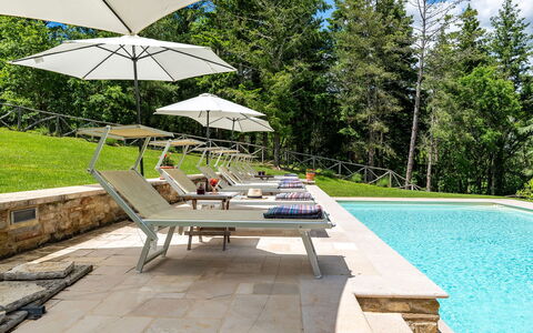Villa Palazzolo 8: Swimming Pool, Outdoor Furniture, Sunlounger, Resort, Furniture, Umbrella, Shade, Leisure, Eco Hotel, Chair