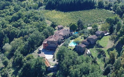 Birds eye view over Villa il Castellaccio