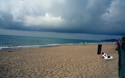 The beach right in front of the villa 
