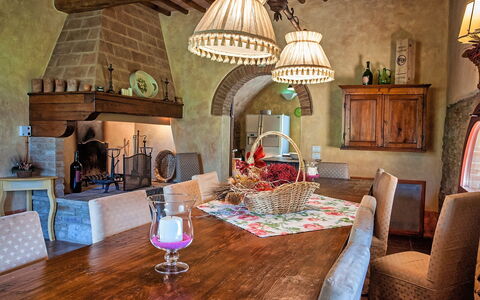 Villa Petrognano: Room, Interior Design, Property, Furniture, Building, House, Table, Living Room, Home, Dining Room