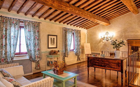 Villa Petrognano: Property, Room, Interior Design, Ceiling, Building, Furniture, Living Room, House, Real Estate, Home