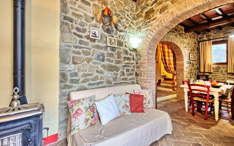 Podere Orietta: Property, Room, Building, Furniture, Wall, Interior Design, Brick, Bedroom, House, Real Estate