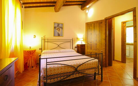 Le Balze: Furniture, Interior Design, Flooring, Ceiling, Floor, Bed, Room, Bedroom, Bed Frame, Linens