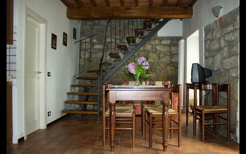 La Greppia: Room, Furniture, Building, Property, Floor, Interior Design, House, Wood Flooring, Hardwood, Table