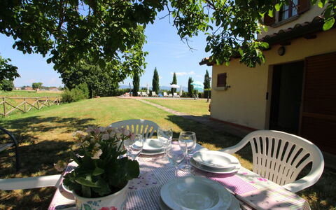 Il Viaggiolo: Plant, Tableware, Table, Property, Sky, Tree, Chair, Lighting, Outdoor Furniture, Shade
