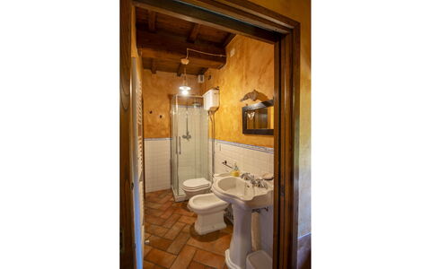 Torre di Vignale: Flooring, Wall, Interior Design, Bathroom Sink, Floor, Plumbing Fixture, Wood, Bathroom, Sink, Ceiling