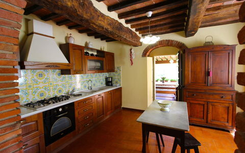 Villa Cecilia: Room, Property, Building, Furniture, Interior Design, Countertop, Kitchen, House, Beam, Cabinetry