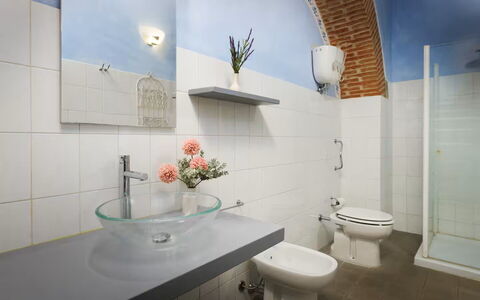 Villa Giare: Flooring, Plumbing Fixture, Interior Design, Floor, Plumbing, Sink, Tap, Bathroom, Tile, Room
