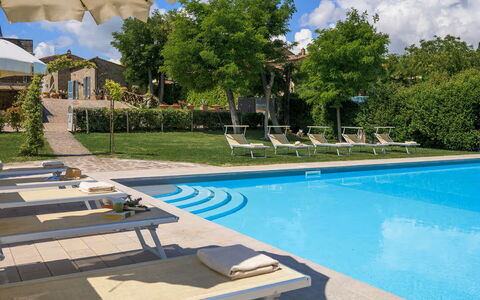 Villa Giare: Swimming Pool, Outdoor Furniture, Sunlounger, Furniture, Resort, Umbrella, Thermae, Eco Hotel, Chair, Shade