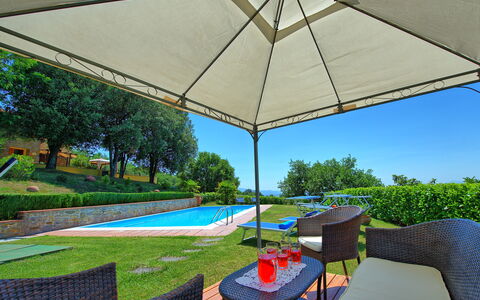 Villa Crispinino: Umbrella, Property, Shade, Patio, Building, Real Estate, House, Leisure, Furniture, Fashion Accessory