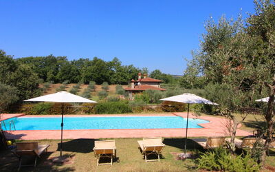 La Casetta nel Bosco: Plant, Water, Property, Sky, Umbrella, Swimming Pool, Azure, Shade, Tree, Outdoor Furniture