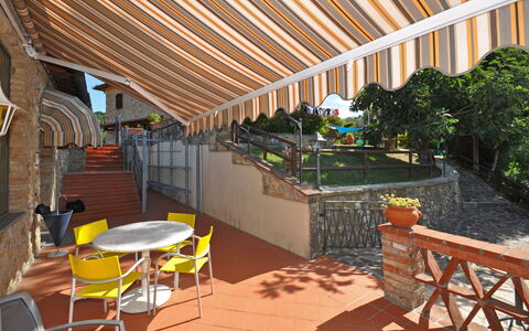 Poggiluglio: Property, Building, Patio, Real Estate, Room, House, Porch, Backyard, Shade, Roof