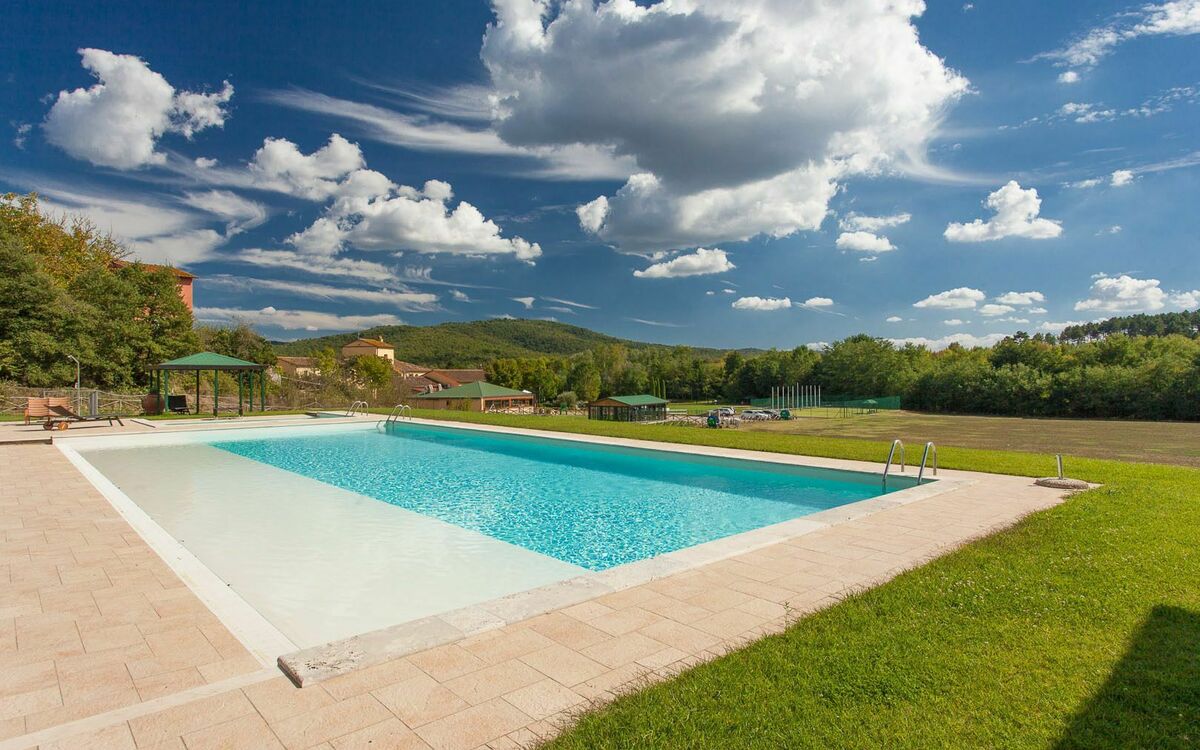 Large terrace around the pool
