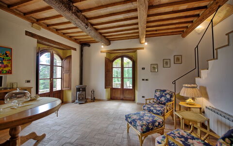 Villa Montalcino: Property, Building, Room, Ceiling, Interior Design, House, Real Estate, Furniture, Beam, Estate