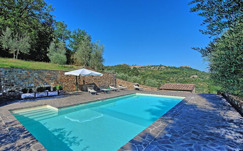 Villa Montalcino: Swimming Pool, Property, Real Estate, Estate, House, Leisure, Building, Villa, Grass, Tree