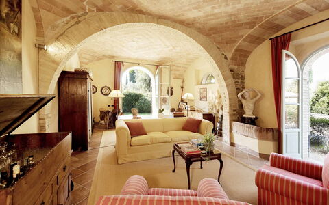 Villa Lorian: Room, Property, Interior Design, Building, Ceiling, Living Room, Furniture, Architecture, Arch, House