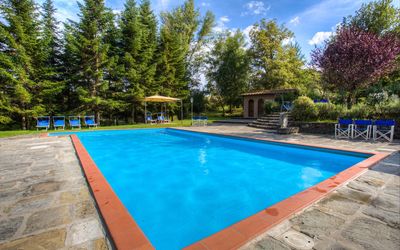 Becarino 2, Poppi: Swimming Pool, Property, Real Estate, Leisure, House, Vacation, Building, Grass, Tree, Estate