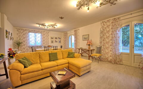 Villa Gaville: Living Room, Room, Property, Furniture, Interior Design, Building, Yellow, Real Estate, House, Ceiling